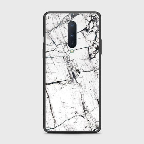 OnePlus 8 4G Cover - White Marble Series 2 - HQ Ultra Shine Premium Infinity Glass Soft Silicon Borders Case