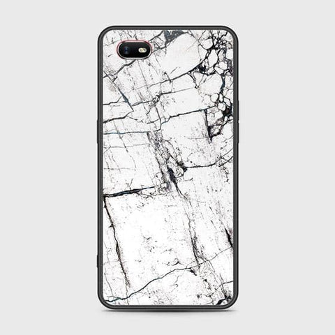 Oppo A1k Cover - White Marble Series 2 - HQ Ultra Shine Premium Infinity Glass Soft Silicon Borders Case