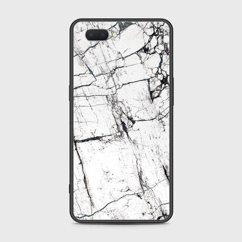 Oppo A3s Cover - White Marble Series 2 - HQ Ultra Shine Premium Infinity Glass Soft Silicon Borders Case