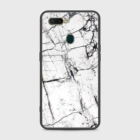 Oppo A5s Cover - White Marble Series 2 - HQ Ultra Shine Premium Infinity Glass Soft Silicon Borders Case