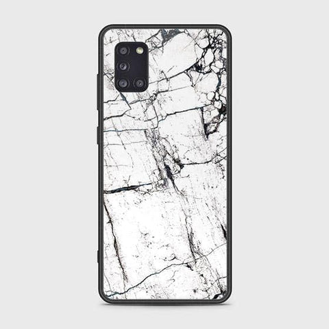 Samsung Galaxy A31 Cover - White Marble Series 2 - HQ Ultra Shine Premium Infinity Glass Soft Silicon Borders Case