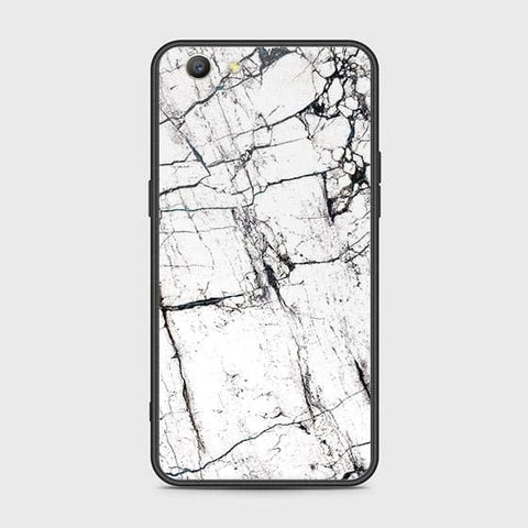 Oppo A59 Cover - White Marble Series 2 - HQ Ultra Shine Premium Infinity Glass Soft Silicon Borders Case