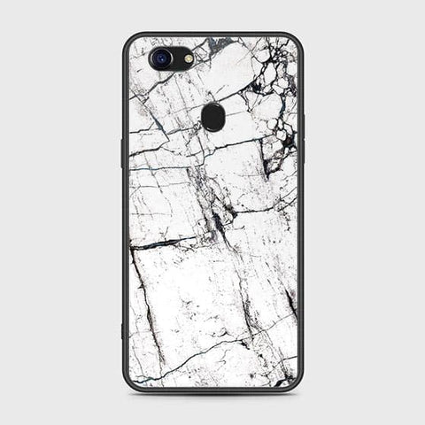 Oppo F5 Cover - White Marble Series 2 - HQ Ultra Shine Premium Infinity Glass Soft Silicon Borders Case