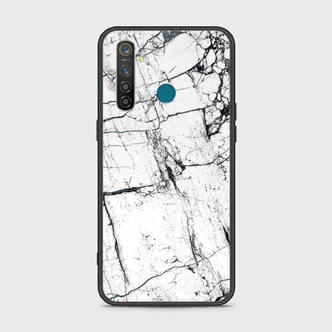 Realme 5 Pro Cover - White Marble Series 2 - HQ Ultra Shine Premium Infinity Glass Soft Silicon Borders Case