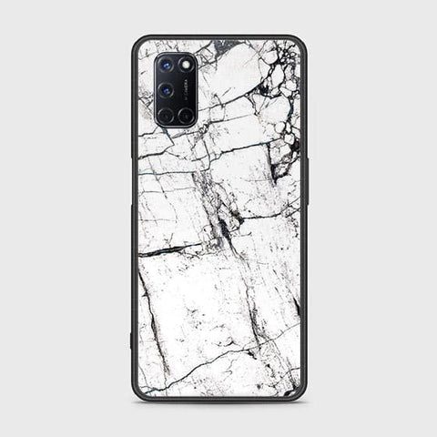 Oppo A52 Cover - White Marble Series 2 - HQ Ultra Shine Premium Infinity Glass Soft Silicon Borders Case