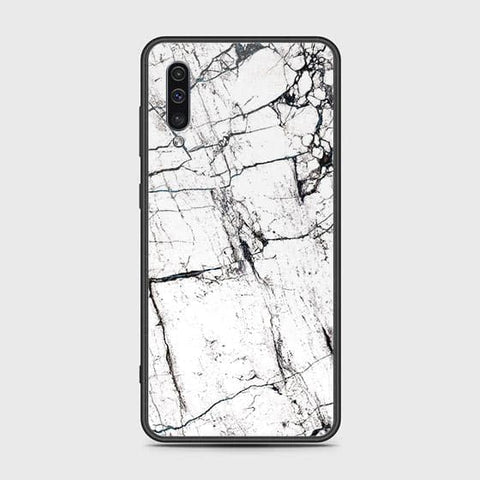 Samsung Galaxy A30s Cover - White Marble Series 2 - HQ Ultra Shine Premium Infinity Glass Soft Silicon Borders Case