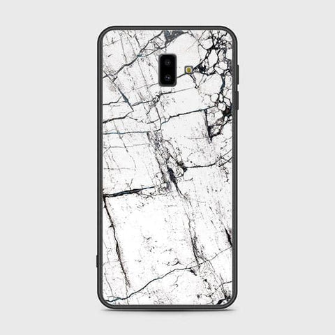 Samsung Galaxy J6 Plus 2018 Cover - White Marble Series 2 - HQ Ultra Shine Premium Infinity Glass Soft Silicon Borders Case