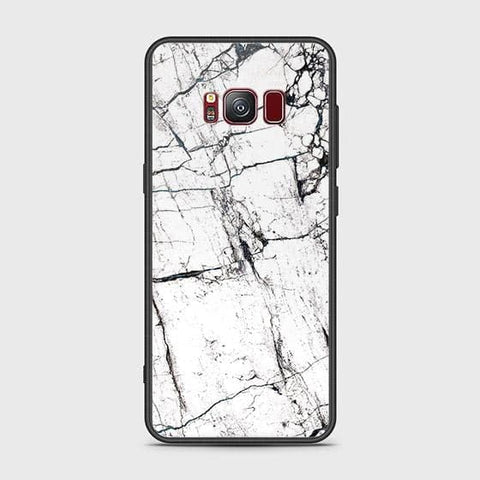 Samsung Galaxy S8 Plus Cover - White Marble Series 2 - HQ Ultra Shine Premium Infinity Glass Soft Silicon Borders Case