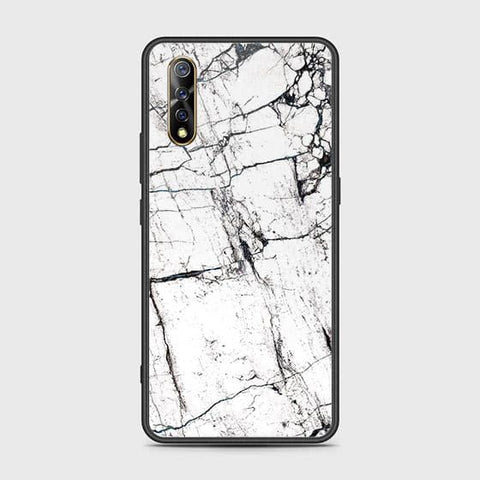 Vivo S1 Cover - White Marble Series 2 - HQ Ultra Shine Premium Infinity Glass Soft Silicon Borders Case