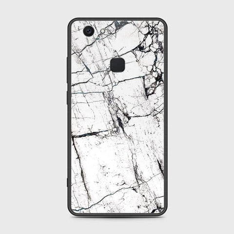 Vivo V7 Plus Cover - White Marble Series 2 - HQ Ultra Shine Premium Infinity Glass Soft Silicon Borders Case