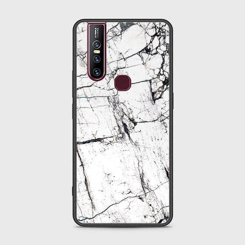 Vivo V15 Cover - White Marble Series 2 - HQ Ultra Shine Premium Infinity Glass Soft Silicon Borders Case