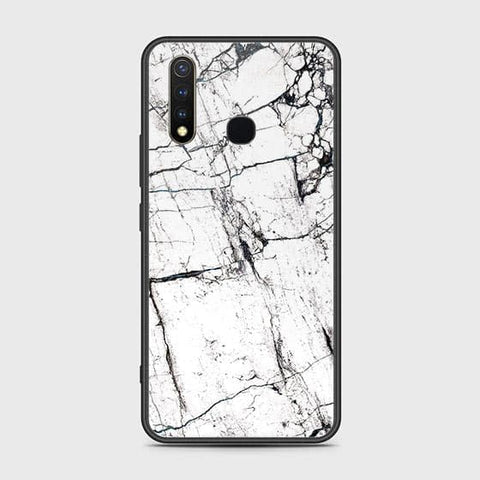 Vivo Y19 Cover - White Marble Series 2 - HQ Ultra Shine Premium Infinity Glass Soft Silicon Borders Case