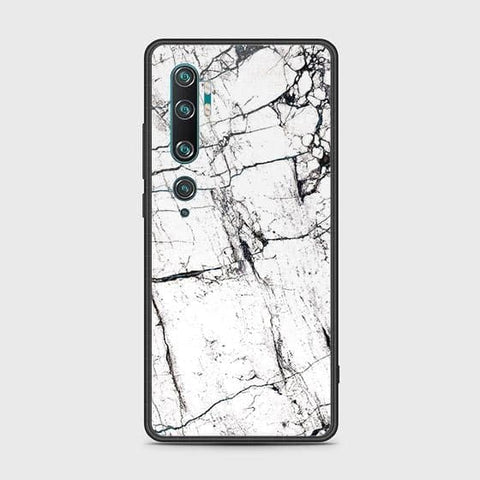 Xiaomi Mi CC9 Pro Cover - White Marble Series 2 - HQ Ultra Shine Premium Infinity Glass Soft Silicon Borders Case