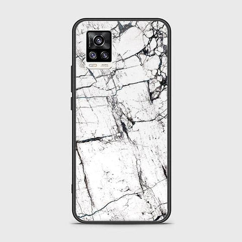 Vivo V20 Cover - White Marble Series 2 - HQ Ultra Shine Premium Infinity Glass Soft Silicon Borders Case