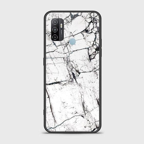 Oppo A53 Cover - White Marble Series 2 - HQ Ultra Shine Premium Infinity Glass Soft Silicon Borders Case