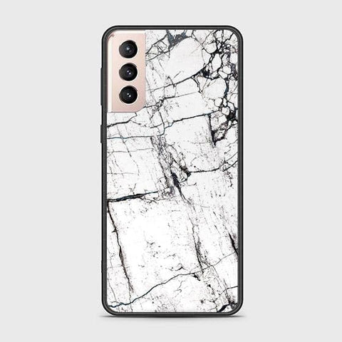 Samsung Galaxy S21 Plus 5G Cover - White Marble Series 2 - HQ Ultra Shine Premium Infinity Glass Soft Silicon Borders Case