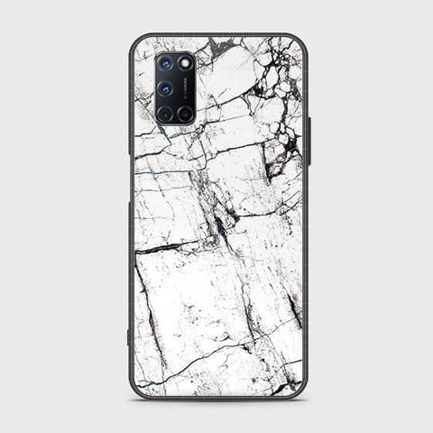 Oppo A92 Cover - White Marble Series 2 - HQ Ultra Shine Premium Infinity Glass Soft Silicon Borders Case