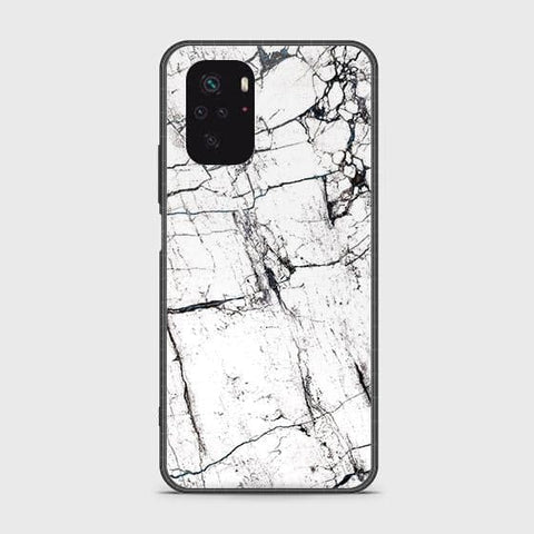 Xiaomi Redmi Note 10S Cover - White Marble Series 2 - HQ Ultra Shine Premium Infinity Glass Soft Silicon Borders Case