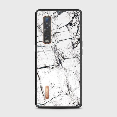 Oppo Find X2 Pro Cover - White Marble Series 2 - HQ Ultra Shine Premium Infinity Glass Soft Silicon Borders Case