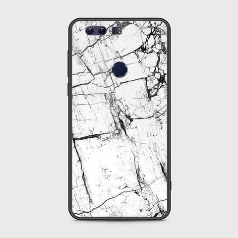 Huawei Honor 8 Cover - White Marble Series 2 - HQ Ultra Shine Premium Infinity Glass Soft Silicon Borders Case