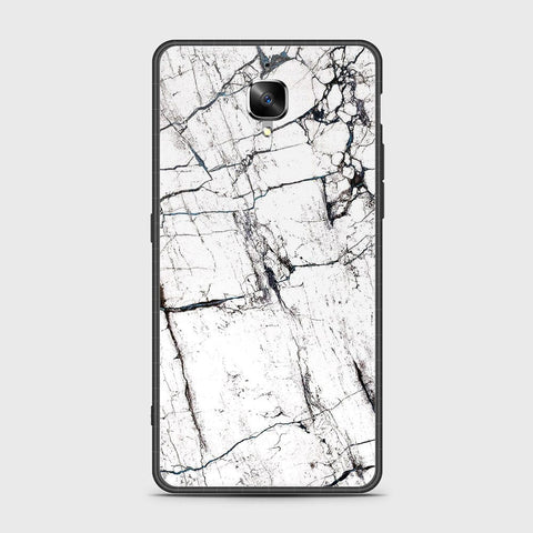 OnePlus 3 Cover- White Marble Series 2 - HQ Ultra Shine Premium Infinity Glass Soft Silicon Borders Case