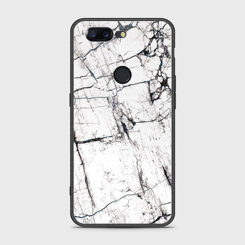 OnePlus 5T Cover- White Marble Series 2 - HQ Ultra Shine Premium Infinity Glass Soft Silicon Borders Case