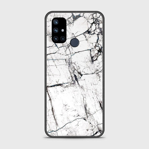 OnePlus Nord N10 5G Cover- White Marble Series 2 - HQ Ultra Shine Premium Infinity Glass Soft Silicon Borders Case