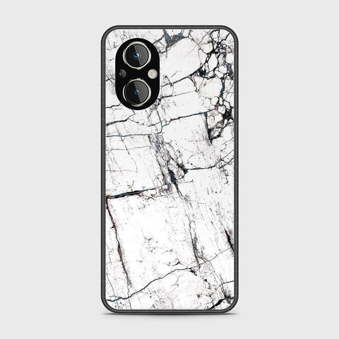 Oppo F21 Pro 5G Cover- White Marble Series 2 - HQ Ultra Shine Premium Infinity Glass Soft Silicon Borders Case