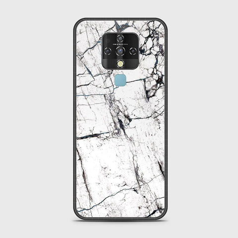 Tecno Camon 16 Cover - White Marble Series 2 - HQ Ultra Shine Premium Infinity Glass Soft Silicon Borders Case