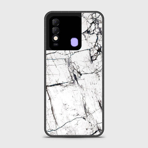 Tecno Spark 8 Cover- White Marble Series 2 - HQ Ultra Shine Premium Infinity Glass Soft Silicon Borders Case