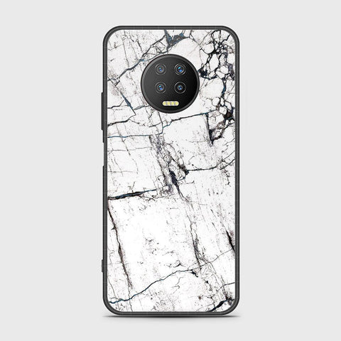 Infinix Note 7 Cover- White Marble Series 2 - HQ Ultra Shine Premium Infinity Glass Soft Silicon Borders Case