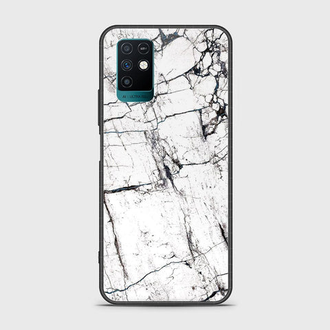 Infinix Note 10 Cover- White Marble Series 2 - HQ Ultra Shine Premium Infinity Glass Soft Silicon Borders Case