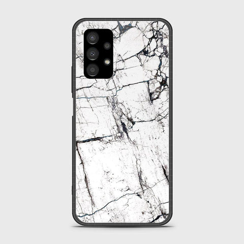 Samsung Galaxy A13 4G Cover- White Marble Series 2 - HQ Ultra Shine Premium Infinity Glass Soft Silicon Borders Case