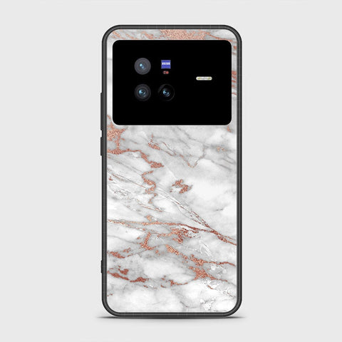 Vivo X80 Cover- White Marble Series 2 - HQ Ultra Shine Premium Infinity Glass Soft Silicon Borders Case