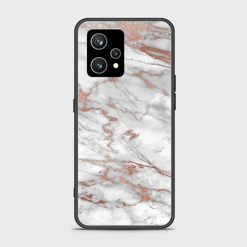 Realme 9 Pro Plus Cover- White Marble Series 2 - HQ Ultra Shine Premium Infinity Glass Soft Silicon Borders Case