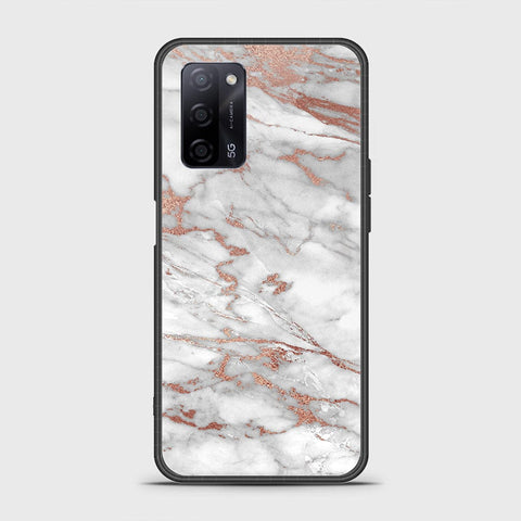 Oppo A55 5G Cover- White Marble Series 2 - HQ Ultra Shine Premium Infinity Glass Soft Silicon Borders Case