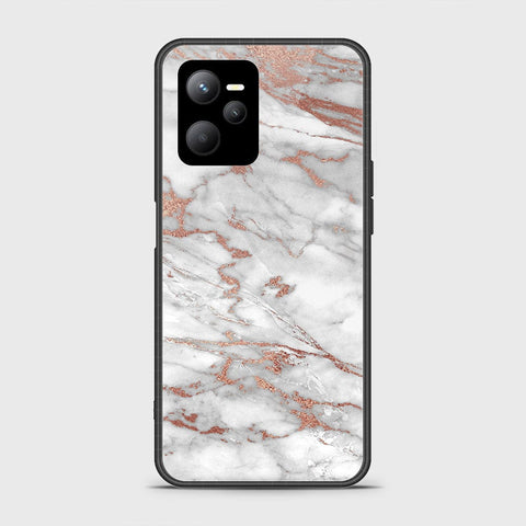 Realme V25 Cover- White Marble Series 2 - HQ Ultra Shine Premium Infinity Glass Soft Silicon Borders Case