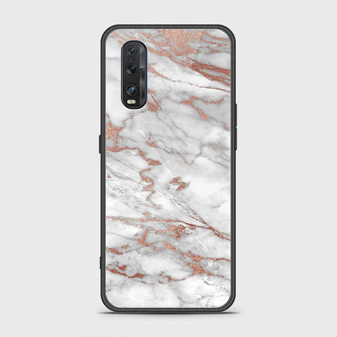 Oppo Find X2 Cover- White Marble Series 2 - HQ Ultra Shine Premium Infinity Glass Soft Silicon Borders Case