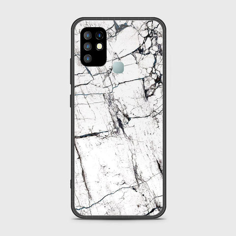 Infinix Hot 10 Cover- White Marble Series 2 - HQ Ultra Shine Premium Infinity Glass Soft Silicon Borders Case