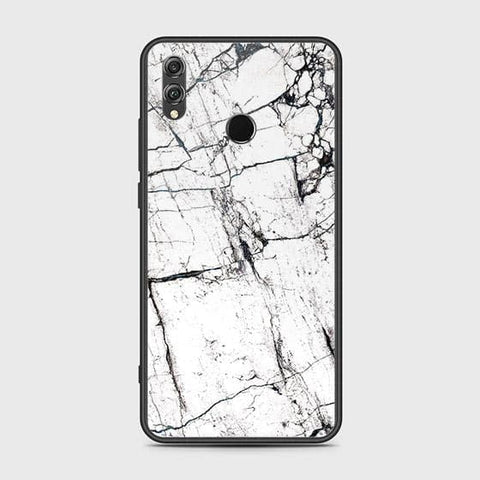 Huawei Honor 8X Cover - White Marble Series 2 - HQ Ultra Shine Premium Infinity Glass Soft Silicon Borders Case