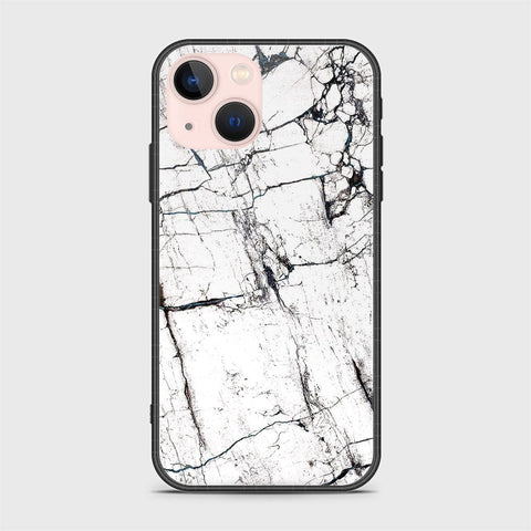 iPhone 14 Plus Cover- White Marble Series 2 - HQ Ultra Shine Premium Infinity Glass Soft Silicon Borders Case