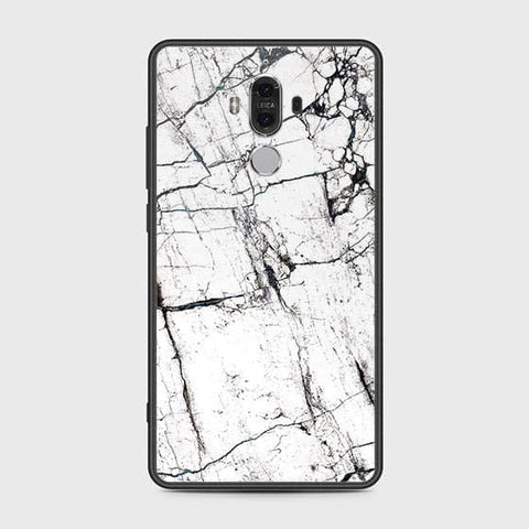 Huawei Mate 9 Cover - White Marble Series 2 - HQ Ultra Shine Premium Infinity Glass Soft Silicon Borders Case