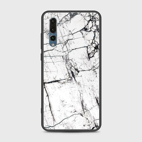 Huawei P20 Pro Cover - White Marble Series 2 - HQ Ultra Shine Premium Infinity Glass Soft Silicon Borders Case