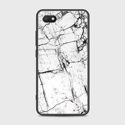 Y5 2018 Cover - White Marble Series 2 - HQ Ultra Shine Premium Infinity Glass Soft Silicon Borders Case