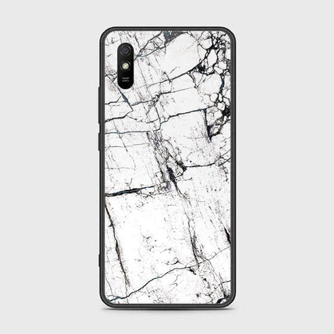 Xiaomi Redmi 9A Cover - White Marble Series 2 - HQ Ultra Shine Premium Infinity Glass Soft Silicon Borders Case