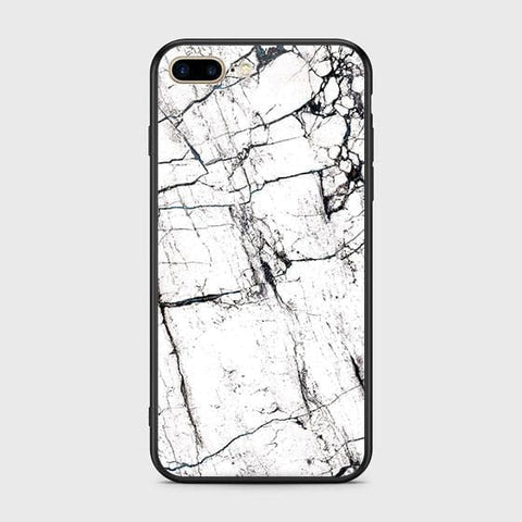 iPhone 7 Plus Cover - White Marble Series 2 - HQ Ultra Shine Premium Infinity Glass Soft Silicon Borders Case