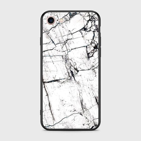 iPhone 8 / 7 Cover - White Marble Series 2 - HQ Ultra Shine Premium Infinity Glass Soft Silicon Borders Case