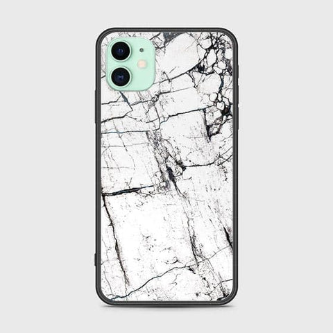 iPhone 11 Cover - White Marble Series 2 - HQ Ultra Shine Premium Infinity Glass Soft Silicon Borders Case