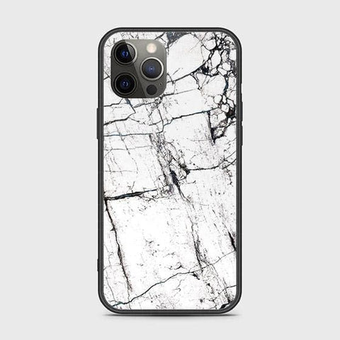 iPhone 12 Pro Cover - White Marble Series 2 - HQ Ultra Shine Premium Infinity Glass Soft Silicon Borders Case