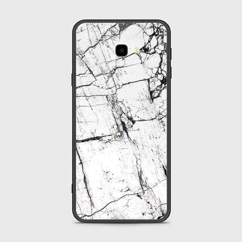 Samsung Galaxy J4 Plus Cover - White Marble Series 2 - HQ Ultra Shine Premium Infinity Glass Soft Silicon Borders Case